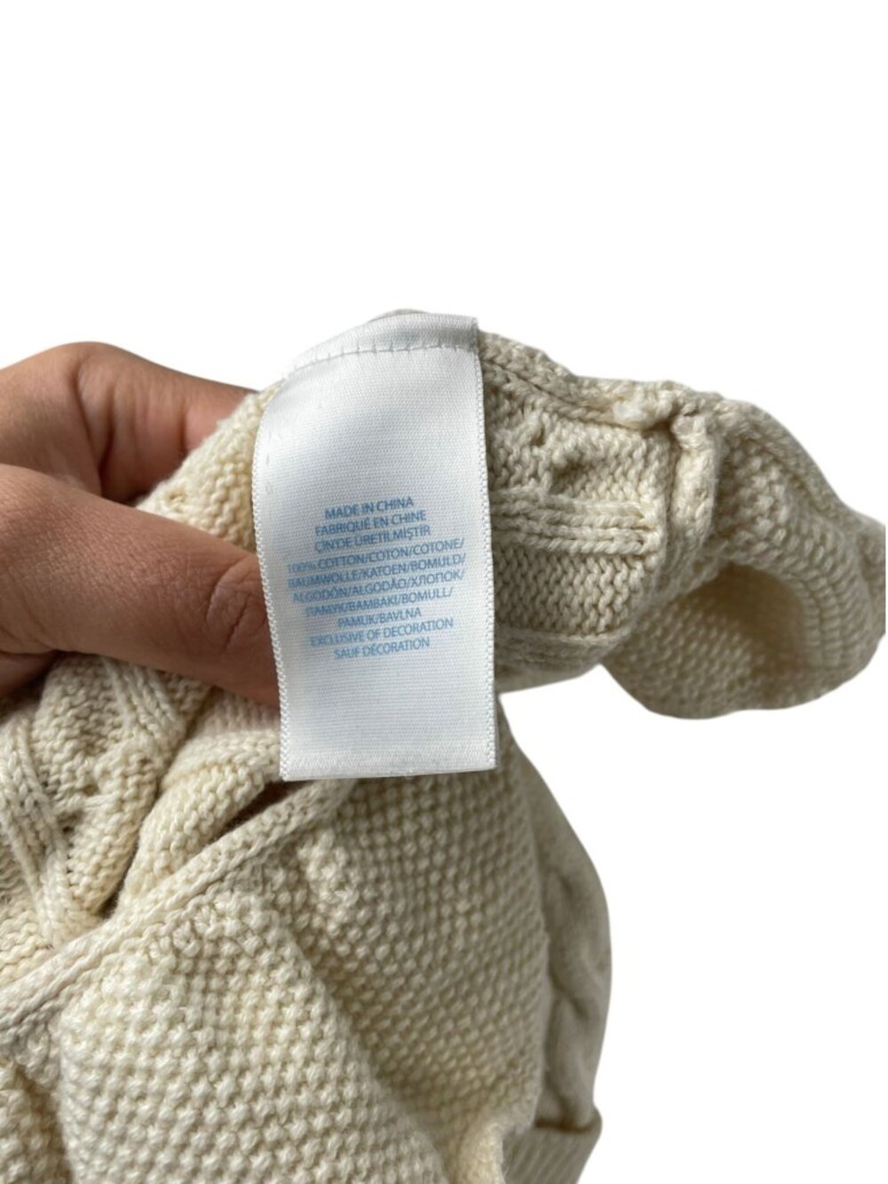 Polo Ralph Lauren Baby Cream Cable-Knit Peplum Cardigan Sweater 9M 100% Cotton - Picture 4 of 4